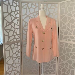 Misook Light Pink Blazer with Gold Buttons